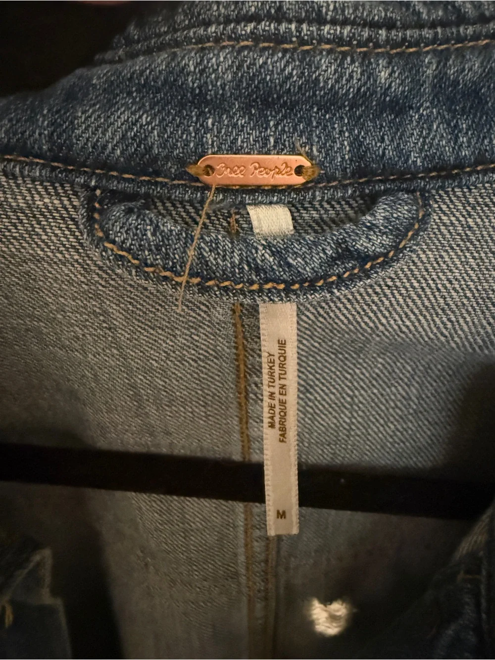 Free People Medium Wash Denim Jacket - Picture 4 of 4